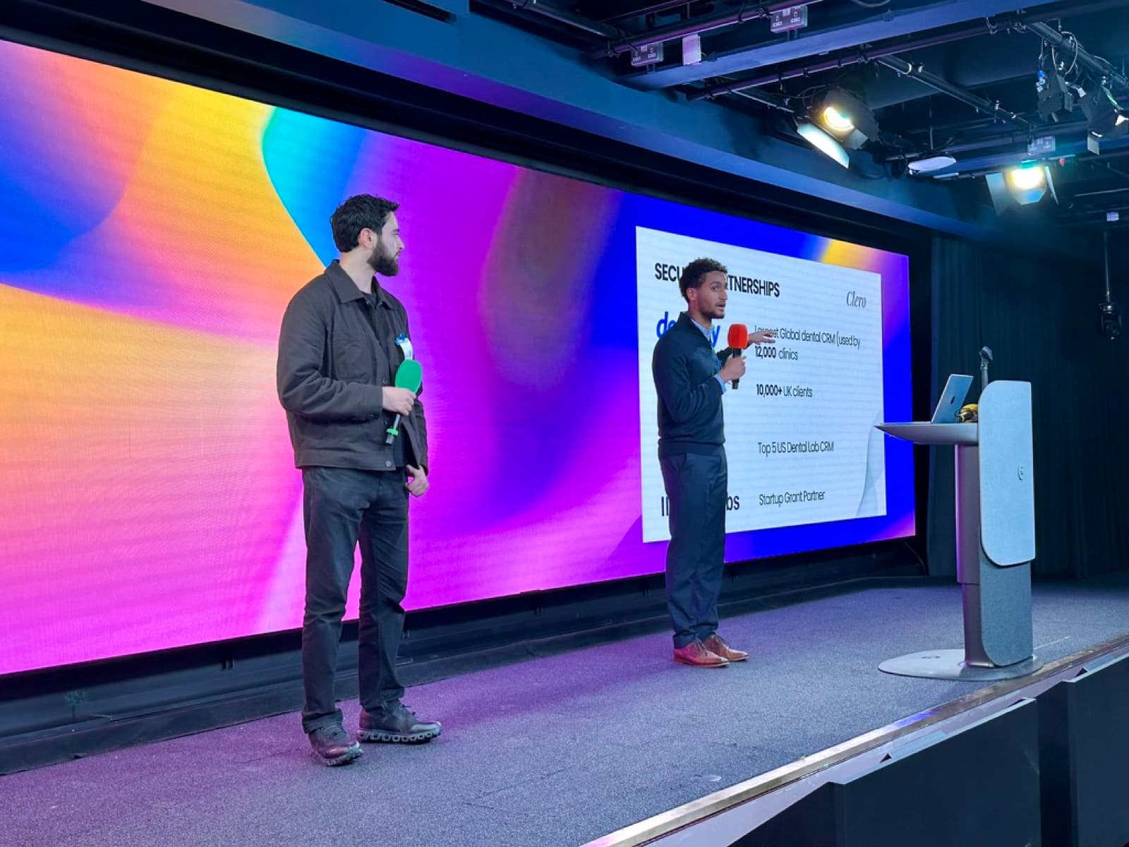 Ahmad Abdelaal and Hashir Hamid presenting Clero at Google Headquarters in London