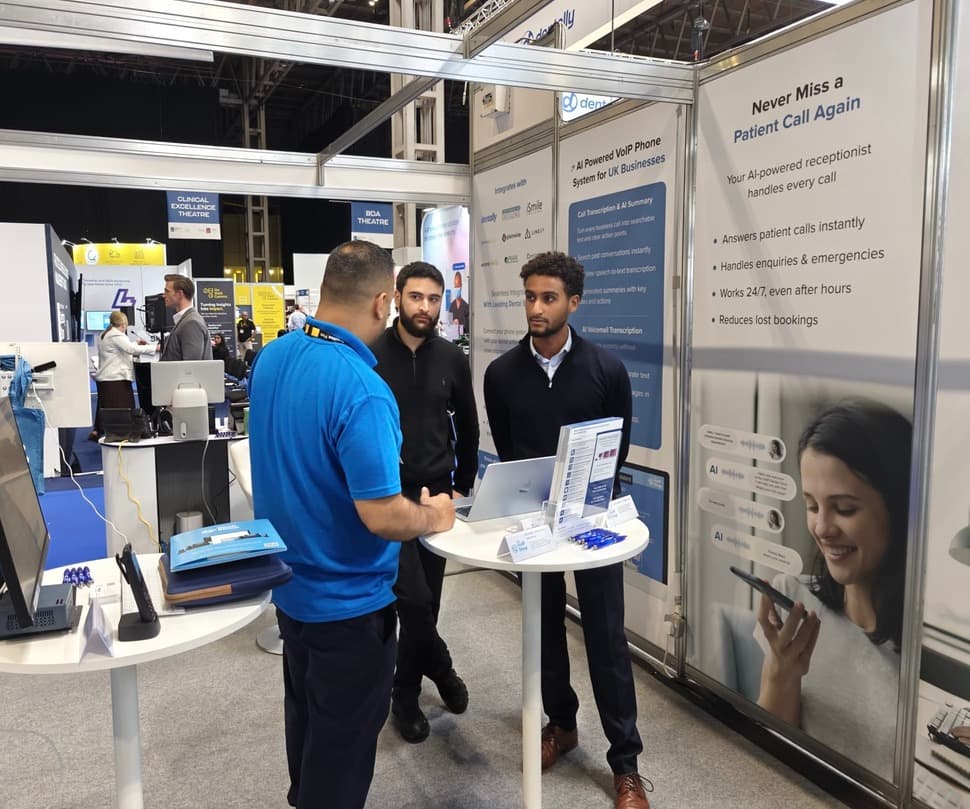 The Clero and VoIP Shop teams at their stand at the Dentistry Show, NEC Birmingham